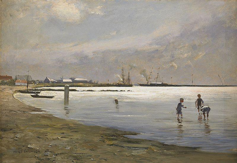 Hugo Salmson Trelleborgs hamn oil painting image